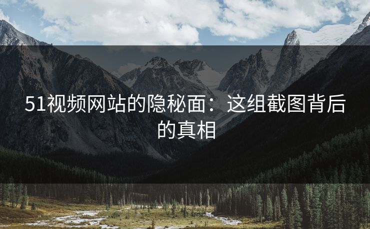 51视频网站的隐秘面：这组截图背后的真相
